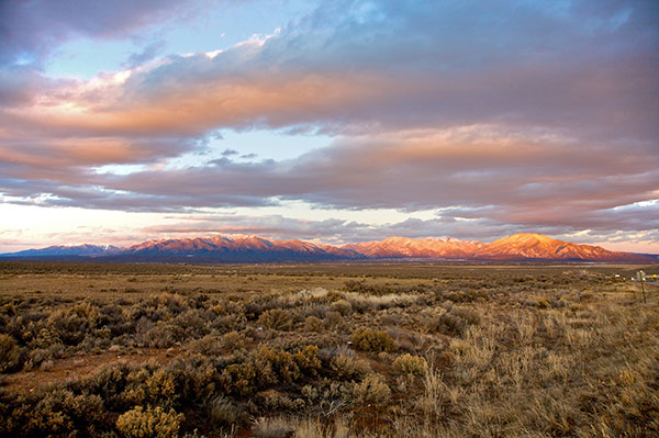 Sunset of Taos mountains